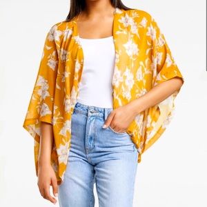 A NEW DAY mustard orange kimono osfm